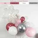 148PCS Pink Winter Balloon Arch Garland Kit with White Silver Red Snowflake Star Balloons for Winter Wonderland Girl Baby Shower, Baby Its Cold Outside Party, Christmas Decorations