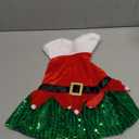 Idepet Christmas Dog Dress Cute Skirt Pet Christmas Costume Cat Sparkly Sequin Clothes Girl Puppy Xmas Holiday Party Cosplay Outfit Winter Apparel for Small Dogs Cats (Red, Medium)