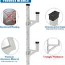 Aluminum Side Mount Trailer Ladder Rack, Lightweight Rustproof Adjustable Ladder Rack for Open and Enclosed Trailer Exterior Side Wall, 300 LBS Capacity - Carry 2 Ladder