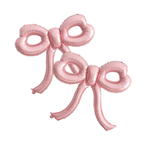 2 Pcs Pink Bow Balloons Bow Party Decorations for Girl Women Pink Bow Birthday Decorations Giant Foil Balloon for Baby Shower Bridal Engagement Wedding Decor Bachelorette Party Supplies