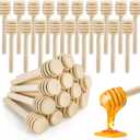 Lawei 100 Pack Mini Wooden Honey Dipper Sticks - 3 Inch Honey Dippers Server for Honey Dispense Drizzle Honey and Wedding Party Favors