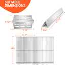 2Pack 9MM 7524 7528 Cooking Grates with 7622 Heat Deflectors 7620 Flavorizer Bars for Weber Genesis Grill Replacement Parts E-310 E-320 E-330 S-310 S320 S-330 EP-310 EP-320