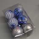 Norme 12 Pcs 2.4 Inch Christmas Baseball Ornaments Blue and White Sport Themed Ball Plastic Large Glittering Hanging Decorations for Christmas Tree Decorations Baseball Fans Holiday Party Supplies