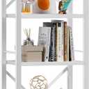 Furologee White Tall Bookshelf, Narrow Bookcase with 6 Shelves, Modern Freestanding Shelf Units, Metal and Wood Display Storage Corner Rack Organizer for Living Room, Home Office, Hallway, Bathroom (6 Tier - 15.3"W)