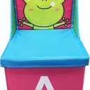Toys Storage Box Chest Stool 2 in 1 Multi-Function Folding Storage Chair Cartoon Shoe Changing Stool Oxford Cloth Backed Armchair Boxes for Kids, Boys, Girls, Playroom, 15.5x9.5x9.5inch