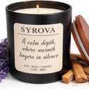 Lavender & Sandalwood Candle, Luxury Scented Soy Candle 7oz, Calming Relaxing Fragrance for Home, Stress Relief & Sleep Aromatherapy Candle, Gift for Women, Long Lasting Jar Candle