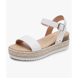 DREAM PAIRS Women's Platform Espadrilles Wedge Sandals, Comfortable Open Toe One Band Sandals for Women Dressy Casual Summer, 6.5