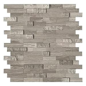 SUNWINGS Peel and Stick Mosaic Natural 3D Stone Self Adhesive Tiles, 12" x 11" 5-Sheet Stick on Backsplash for Kitchen Bathroom Fireplace Vanity, Mixed Tan SUNWINGS Peel and Stick Mosaic Natural 3D Stone Self Adhesive Tiles, 12" x 11" 5-Sheet Stick on Backsplash for Kitchen Bathroom Fireplace Vanity, Mixed Tan