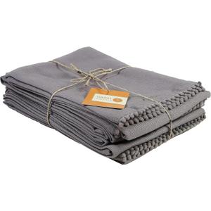 TARAN LIVING Hand Towels 100% Cotton Solid Kitchen Dish Cloths 18"x 28", Grey, Pack of 6 Decor Kitchen Hand Towel Reusuable Dish Towel for Cleaning & Drying Tea Towels Set with Hanging Loop