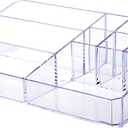 Clear Makeup Organizer, Makeup Brushes Storage Case, Cosmetic Display Case Tray, Tiered Skincare Organizer, Acrylic Lipstick Holder Countertop Desk Brush Organizer for Bedroom Vanity