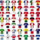 4 x Soccer Jersey Flag Bunting Banner - 2026 Global Soccer Tournament Decorations - 49 Pcs International Country String Flags for Football Championship Party Supplies - Sports Themed Backdrop for Fans & Watch Parties