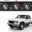 A/C Heater Control Panel for 1996-2000 Chevy GMC C1500 C2500 C3500 K1500 K2500 K3500 Tahoe Yukon, Cadillac Escalade, Climate Control Module Without Rear Window Defogger, Replace 599-007