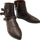 Renaissance Medieval Cosplay Halloween Boots Mens PU Leather Up Leather Pirate Gothic Viking Tied Shoes for Adults, Size: 11