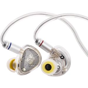 Linsoul TANGZU Wan'er S.G II in Ear Monitor,HiFi Wired Earbuds,10mm Dynamic Driver PET Diaphragm Gaming IEM Earphones with 2Pin Detachable OFC Cable for Audiophile DJ Stage (Clear White, 4.4mm)