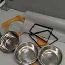 Elevated Cat Bowls, 15Tilted Raised Cat Food Bowls with Mat, Cat Food and Water 3 Stainless Steel Bowl Set for Indoor, Anti-Vomiting, Whisker Fatigue.