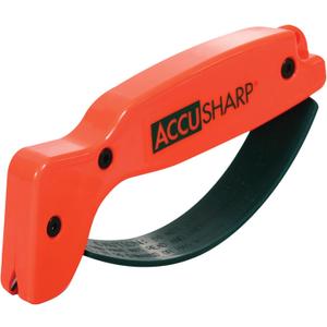 AccuSharp Knife Sharpener, Ergonomic Comfortable Handle, Compact & Easy to Use, Restore and Hone Straight & Serrated Knives, Blaze Orange