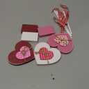 Geetery 3 Pcs Valentine's Day Decoration Heart Wooden Sign Standing Block Love Christian Tables Centerpieces Valentines Decoration Double Printed Table Sign for Wedding Party Favor Supplies(Retro)