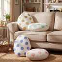 Novabright 4 Pcs Easter Pillows Plush Egg Floor Pillows Seating Cushions Decor Spring Easter Parties Decoration for Birthday Bedroom Home Bed Living Room Sofa Couch Gift Supplies