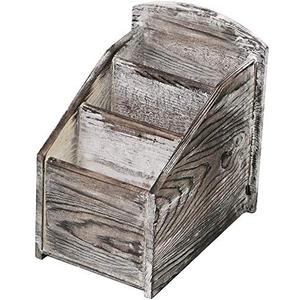 Pack Of 2 Winlyn 3 Slot Rustic Torched Wood Remote Control Caddy Media Organizer Desktop Organizer Remote Control Holder Pen Pencil Sundries Holder Storage Rack Supply Storage Rack for Office Living Room