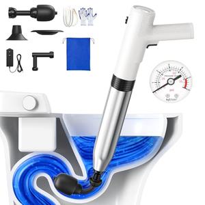 Electric Toilet Plungers for Bathroom,4 in 1 Toilet Unclogger,Auto-inflation Toilet Plunger Clog Remover Get Instant Result,High Pressure Toilet Plunger Heavy Duty for Washbasin,Sinks,Drain-White