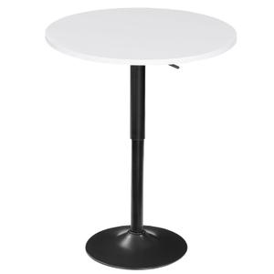 HOOBRO Bar Table, Height-Adjustable Round Pub Table 27-35.4 Inches with Sturdy Base, Modern Style, Easy to Assemble, Suitable for Small Space, White