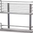 Household Essentials 1228-1 Double Basket Door Mount Cabinet Organizer | Mounts to Solid Cabinet Doors or Wall