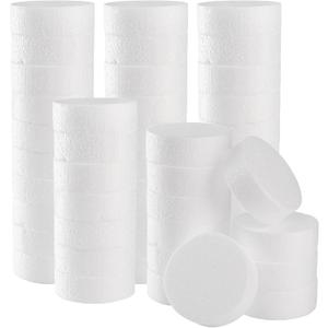 ZOOFOX 48 Pack Foam Circles for Crafts, 3 Inch Polystyrene Foam Discs, Round Craft Foam for DIY Arts, Sculpture, Modeling, Kids Class, Floral Arrangement