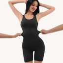 Sinniiby Women's Shapewear Bodysuit - Tummy Control Butt Lifter Slimmer for Under Dress Daily Wear, Adjustable Waist Fit - Black, L (Black, L)