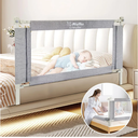 Q-MIULIKE Baby Bed Rails for Toddlers Crib Guard Rail Safety Rail Guards with Double Child Lock, 28 Height Adjustable Toddler Bed Rails (Gray, 58", 1 Piece) for King Queen Twin Full Size Bed