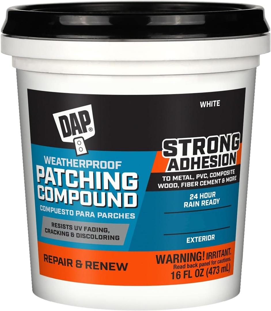 DAP Weatherproof Patching Compound, White, 16 Oz (7079818740)