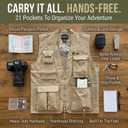 Humvee Utility Vest with 21 Pockets -Travel, Safari, Hunting, Camping, 100% Cotton, Tactical Jacket for Men & Women (Beige, M)