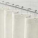 Awellife Waffle Hotel Textured Cream Shower Curtains for Bathroom 230 GSM Heavy Duty Fabric Liner, 108" W X 72" L Inch