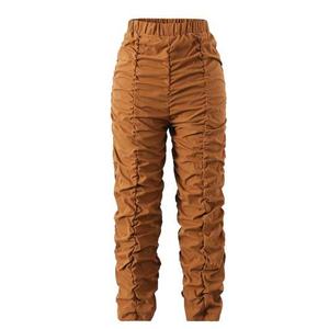 SHEIN Tween Girl Elastic Waist Pleated Pants
 (XX-Large, Chestnut Brown)