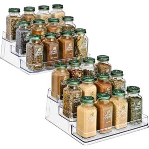 Sorbus Pantry Spice Organizer Set, 3-Tier Seasoning Organizer for Cabinet (2 Pack) Spice Rack, Spice Organization for Cabinet, Condiment Organizer Pantry & Refrigerator