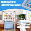 Upgraded ADX73350963 Freezer Door Seal Compatible with LG Freezer Door Gasket Assembly ADX73350953 4872330 PS12588655 Refrigerator Door Gasket LDC24370ST/00 LDC24370ST/01 Refrigerator Door Seal Gray