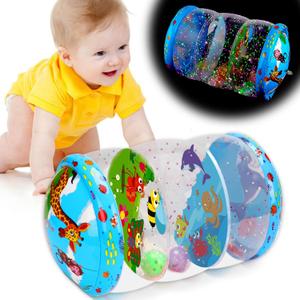 Crawling & Walking Baby Toys 6-12 Months Glowing Jumbo Inflatable Rolling Infant Toy 6 7 8 9 10 12-18 Month Old Tummy Time Sensory Development Light Up Toys for 1 2 Year Old Boy Girl Birthday Gifts