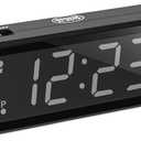 Digital Alarm Clock Battery Operated Night Visiable with Upgraded LED/LCD Time Display, Flashlight,Small Travel Clock for Bedroom Bedside (White Display)