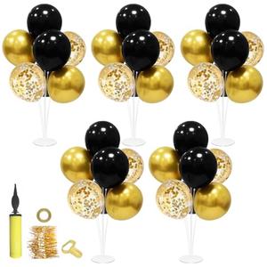 ZJDHPTY Black and Gold Balloon Stand Centerpiece Table Decorations Black and Gold Party Decorations for Birthday Wedding Retirement Anniversary Father's Day New Years Graduation 2026 (Black gold set5)
