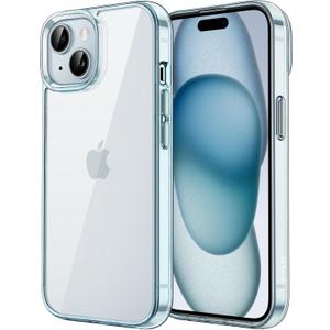 JETech Case for iPhone 15 6.1-Inch, Non-Yellowing Shockproof Phone Bumper Cover, Anti-Scratch Clear Back (Blue)