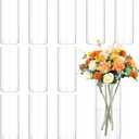 12 Pack Glass Cylinder Vases 8 Inch Tall Clear Flower Vase for Centerpieces, Hurricane Floating Candle Holder Wedding Decorations, Floral Vase Bulk for Table Shelf Party Home Deco (8 x 3.35 Inch)