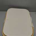 LONBET Laundry Basket with Lid, Made from Breathable Fabric | Aesthetic Clothes Hampers for Laundry with Side Handles & Sturdy Bamboo Frame (26 Gallons - Double, Beige)