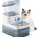 3L Filterless Cat Water Fountain, Wireless, Wastewater Separation,White 4000mAh Rechargeable Battery,Motion Sensor Activation,Separate Water 