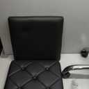 VECELO PU Leather Mid-Back Armless Vanity Chair Adjustable Height 360° Rolling Swivel for Home Office Work