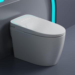Glendan Smart Toilet Auto Flush: Elongated Heated Seat Tankless Toilet, Off Seat Dual Flush Electric One Piece Toilet for Bathrooms, Night Light, Remote, Pre Wetting, Soft Close Seat&Lid, ADA Comfort