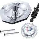 Dreyoo Compatible with Price/Pfister Avante Trim Kit, Applied for Tub and Shower Faucet, Push Pull Shower Valve Parts with Cartridge, Escutcheon, Screws, Sleeve, Handle and Gasket (Chrome)