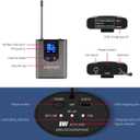 HOTEC UHF Wireless Microphone System with Dual Lapel/Lavalier and Headset Microphones Over PA, Mixer, Speaker, Karaoke Machine for Church, Training, Classroom, Interview (H-K25)