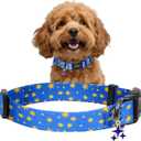 2 x Kazazoo Dog Collar Cute and Soft Nylon Puppy Collar for Boy and Girl, Adjustable Dog Collars for Small Medium Dogs, Blue Sky-S