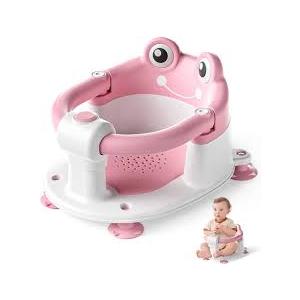Baby Bath Seat for Babies 6 Months & up, NonSlip Toddler Bath Seats for Babies Sitting Up, Safe Infant & Newborn Bathtub Chair with 4 Suction Cups & Soft Cushion for Shower,Pink