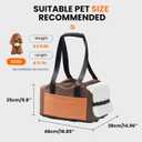 Center Console Dog Car Seat for Small Dogs with Bunny Fleece, Anti-Slip Booster Car Seat with Collar Hook, Triple Protection, Portable Washable, for Pets Up to 13.5lbs (Brown-Orange)