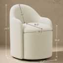 KISLOT Upholstered Dining Chairs Set of 2 with Caster, Pre-Assembled, Ivory